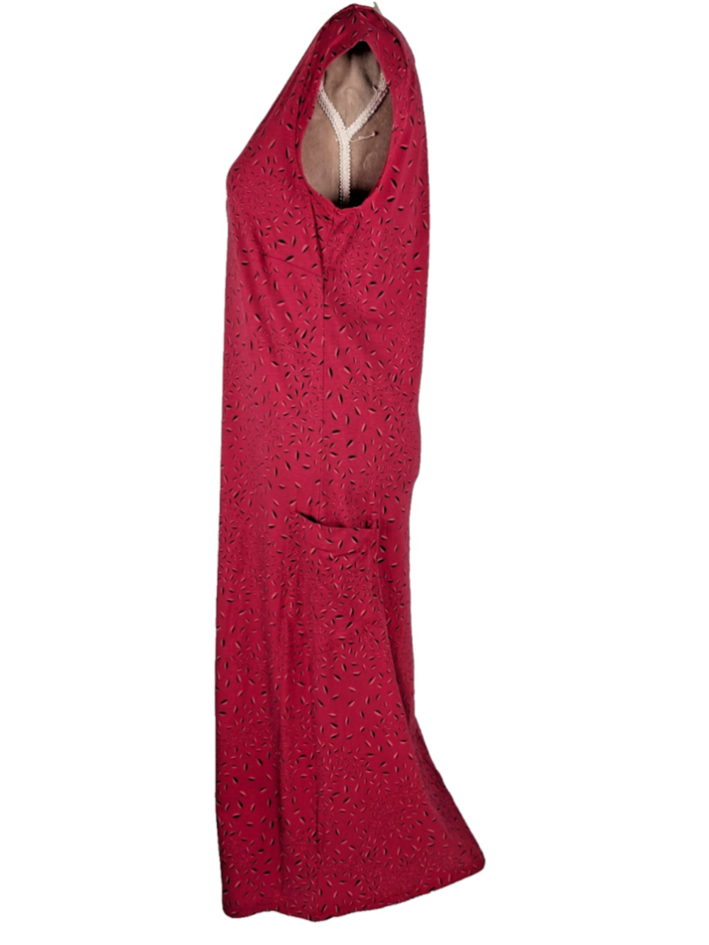 Toad and Co Muse Midi Dress Dark Pink Sz L Ruched Leaf Print Gorpcore Travel - Picture 2 of 12